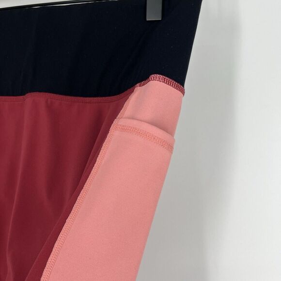 Anthropologie Fourlaps Leggings Size Medium Women Red Pink Plyo Workout Athletic - Picture 3 of 10